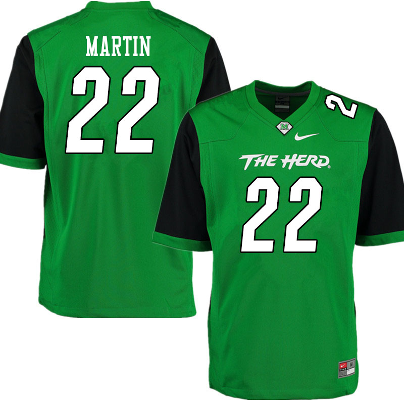 Men #22 Kerion Martin Marshall Thundering Herd College Football Jerseys Sale-Gren